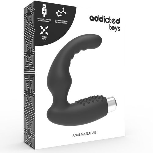 ADDICTED TOYS – újratölthető prosztata vibrátor fekete