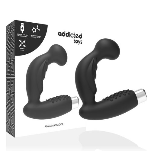 ADDICTED TOYS – újratölthető prosztata vibrátor, fekete