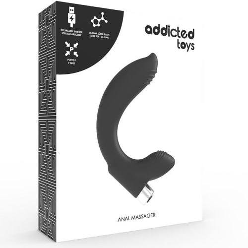 ADDICTED TOYS – újratölthető prosztata vibrátor, fekete