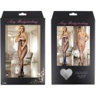 QUEEN fehérnemű – masnival díszített bodystocking S-L