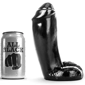 ALL BLACK - Élethű 18 cm-es dildó