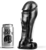 ALL BLACK – 22 cm-es széles talpú dildó