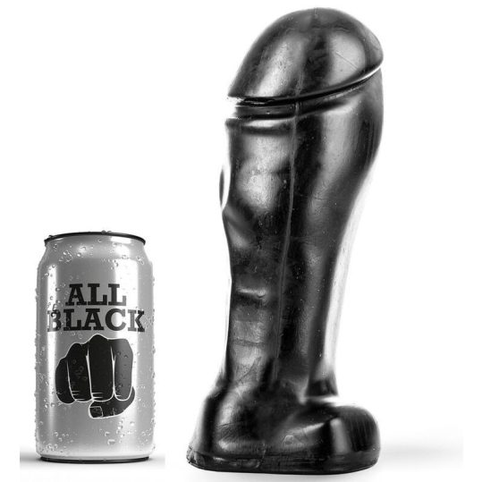 ALL BLACK – 22 cm-es széles talpú dildó