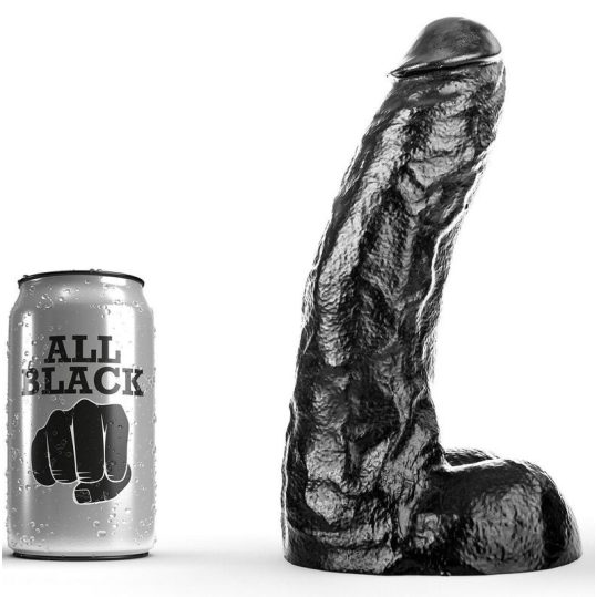 ALL BLACK – érzéki dildó 25,5 cm hosszan