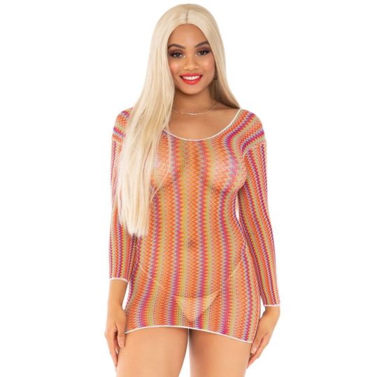 Leg Avenue – színes zigzag miniruha egy méretben