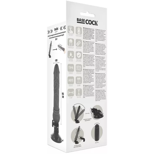 Basecock – realisztikus vibrátor távirányítóval 19,5 cm