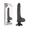 BASECOCK – élethű fekete vibrátor 2 az 1-ben, 18,5 cm