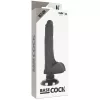 BASECOCK – élethű fekete vibrátor 2 az 1-ben, 18,5 cm