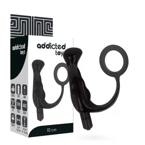 ADDICTED TOYS – 10 cm fekete prosztata vibrátor
