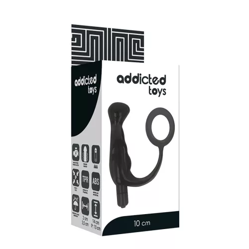 ADDICTED TOYS – 10 cm fekete prosztata vibrátor
