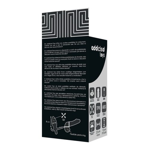 ADDICTED TOYS – dupla fekete gyűrűs anál dildó