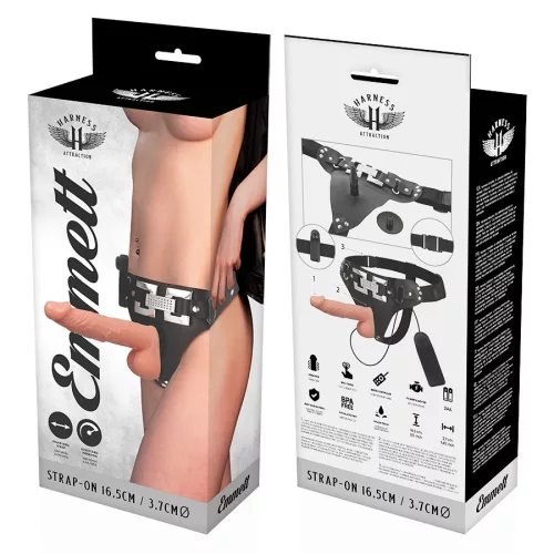 Harness Attraction Emmett - realisztikus vibrátor 16,5 cm