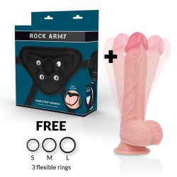 ROCKARMY – 22 cm-es vibráló rotátor és izgató harness