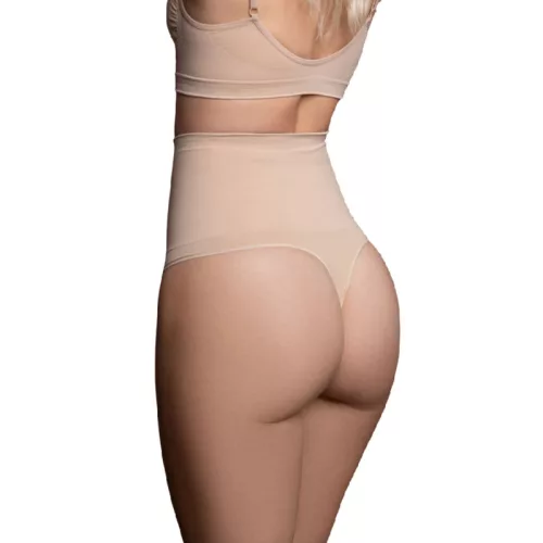 BYE-BRA – gyönyörűsítő sima női tanga bézs S méret