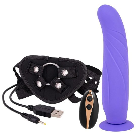 Sevencreations hevederes – 24 cm-es dildóval élvezhető intim kényeztetés