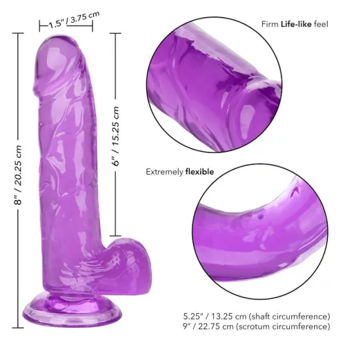 CALEXOTICS - prémium méretű dildó, 15,3 cm, lila