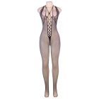 QUEEN – felemás nyakú, hátul nyitott bodystocking S-L