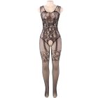 Queen – virágos csipkés, nyitott bodystocking S-L