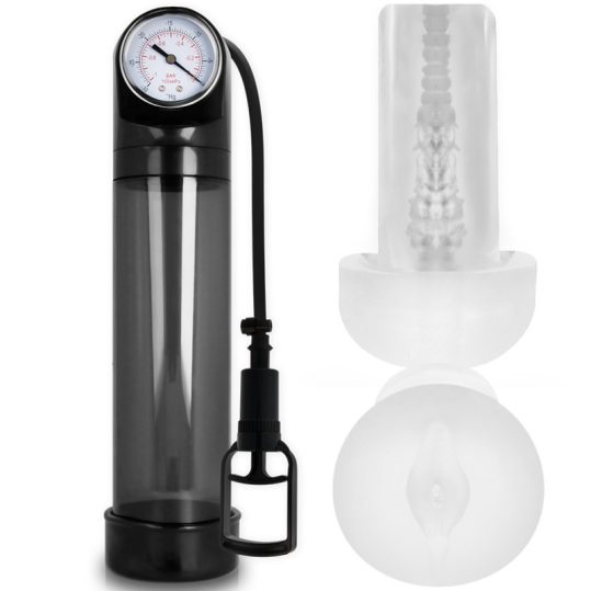 PUMP ADDICTED RX9 – prémium maszturbátor fekete színben