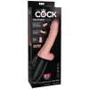 King Cock Plus Triple Threat lökő, melegítő vibrátor - bőrszínű