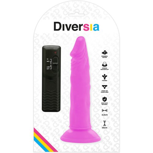 DIVERSIA – rugalmas vibro-dildó 23 cm, lila