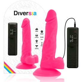 DIVERSIA – rugalmas vibráló dildó, 18 cm, rózsaszín