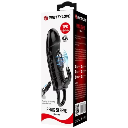 Pretty Love Sloane – prémium nyúl alakú pénisz hüvely feketében
