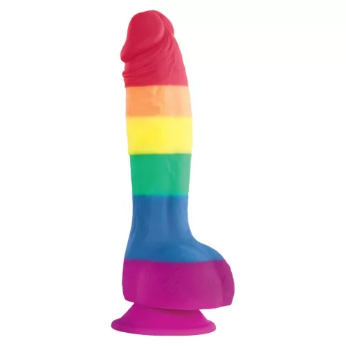 PRIDE - 15 cm-es LGBT zászlós intim dildó