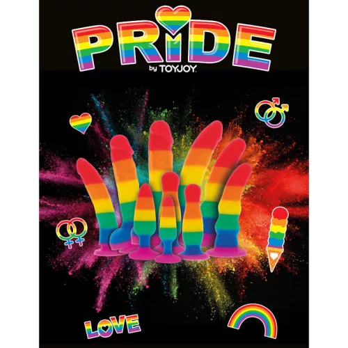 PRIDE - 15 cm-es LGBT zászlós intim dildó