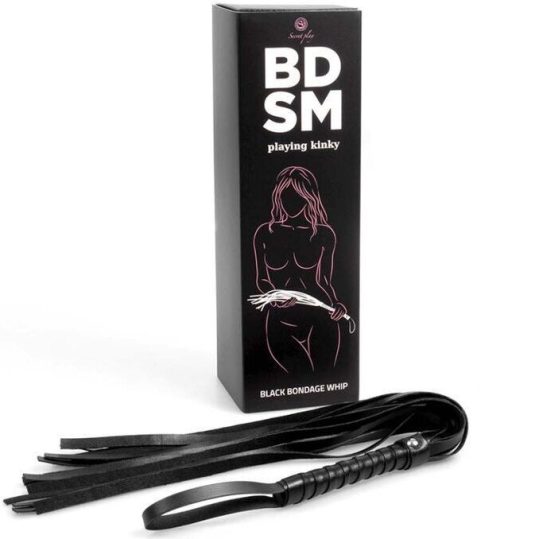 SECRETPLAY - prémium fekete BDSM korbács