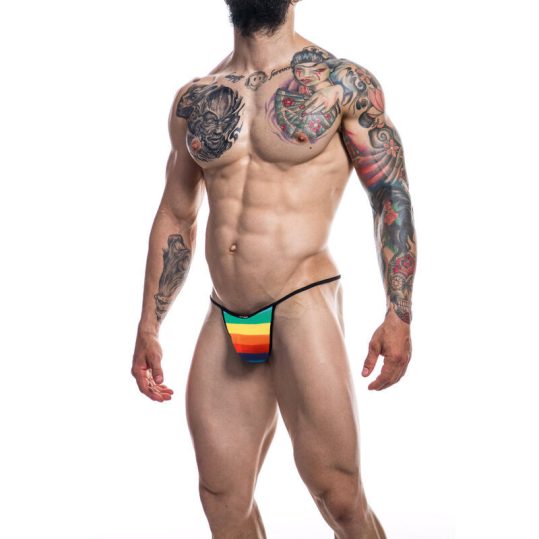 CUT4MEN - szivárványos briefkini, prémium kényelem