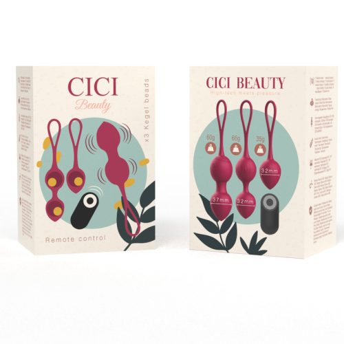 CICI BEAUTY – prémium szilikon 3 vibráló Kegel golyó távirányítóval