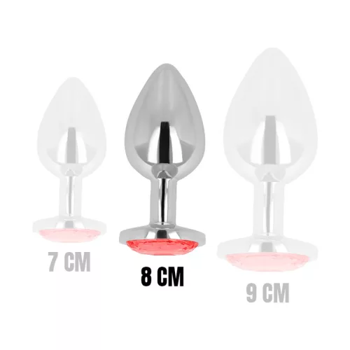 OHMAMA – piros kristályos prémium anális dugó 8 cm
