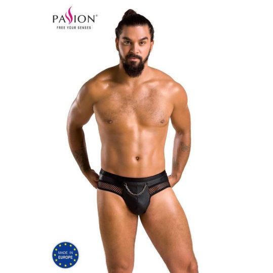 PASSION - nyitott fekete slip, S/M méret