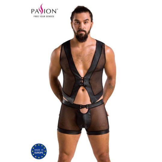 PASSION 053 William – prémium fekete férfi intim szett L/XL