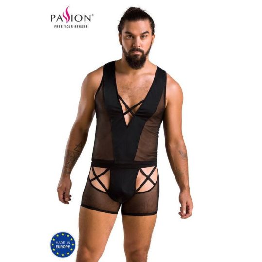 PASSION 054 OSCAR – érzéki fekete fehérnemű szett L/XL