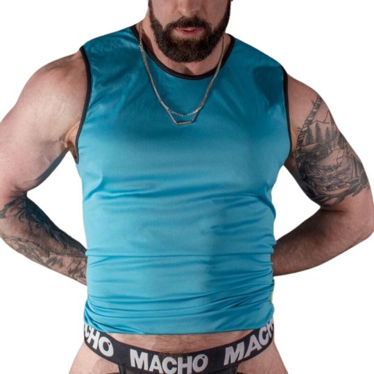 MACHO – stílusos kék póló S/M méretben