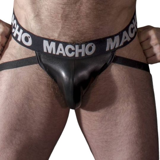 Macho MX25NC – Prémium fekete bőr jock (XL)