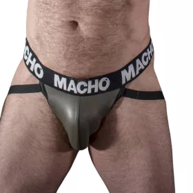   MACHO - prémium bőr jock stílusú fehérnemű szürke-beige