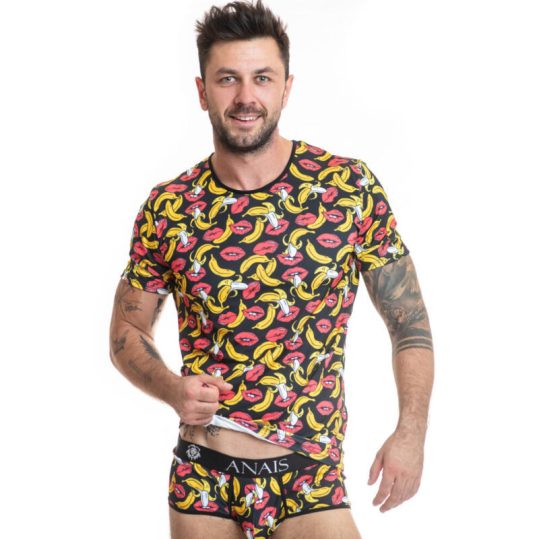 ANAIS MEN – prémium banán mintás póló XL-es méretben