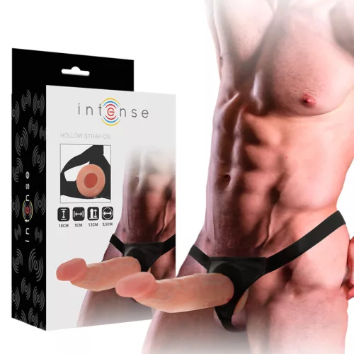 INTENSE – üreges heveder dildo-val, 18 x 3.5 cm
