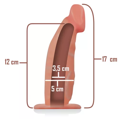 INTENSE – üreges heveder dildo-val, 18 x 3.5 cm