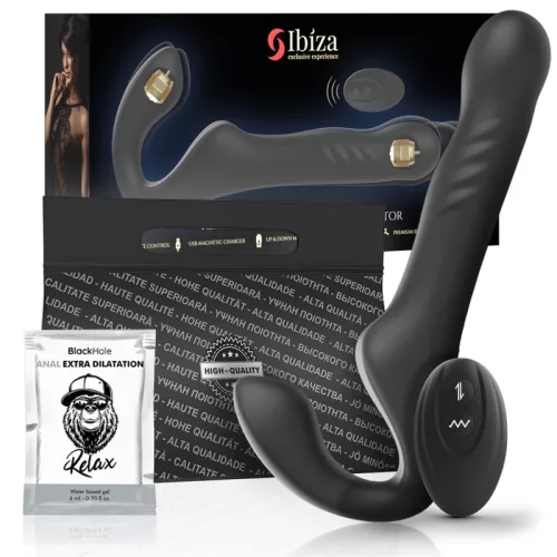 IBIZA - távirányítós, strap-on vibrátor fel-le mozgással