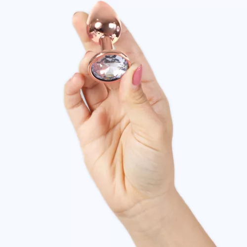 SECRETPLAY – elegáns, rozé arany kis fém anális plug 7 cm