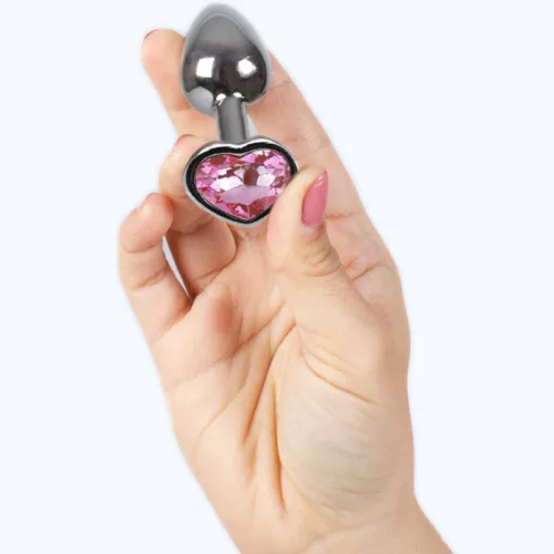 SECRETPLAY - fém análplug kis méret szív formában 7 cm
