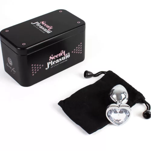 SECRETPLAY - kicsi szív formájú fém análdugó 7 cm