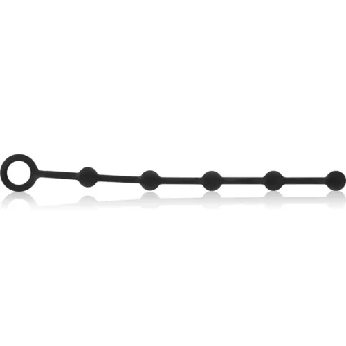 BLACK&SILVER – prémium szilikon anális gyöngyfűző 21 cm