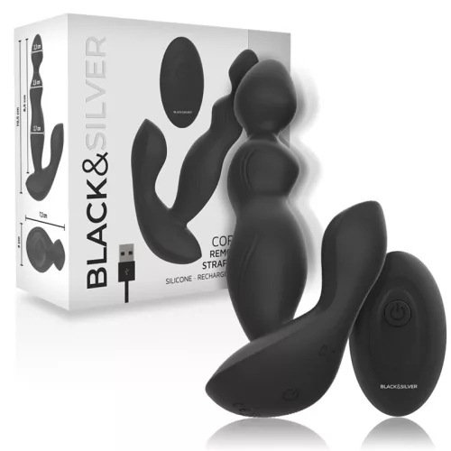 BLACK&SILVER - CORA – szilikon anális plug távirányítóval