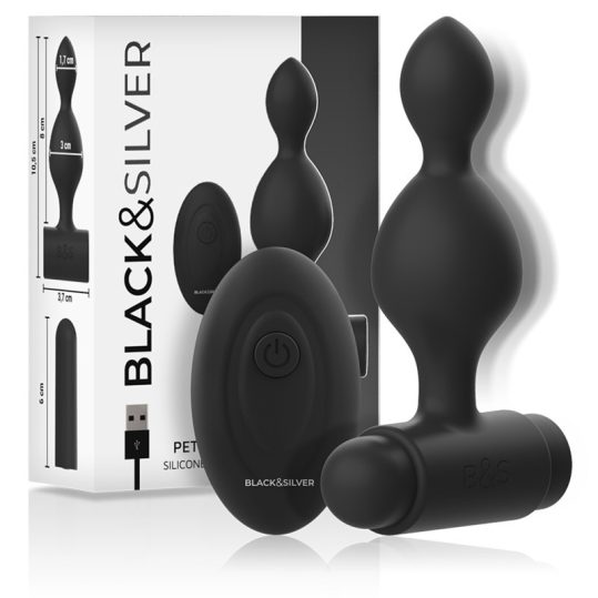 BLACK&SILVER – Tucker small – távirányítós szilikon anál plug