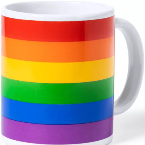PRIDE – egyedi LGBT zászlós bögre kraft dobozban
